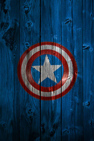 Captain America Shield On Wood Wallpaper