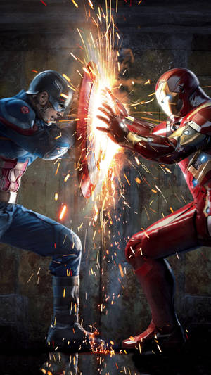 Captain America Vs Iron Man Android Wallpaper