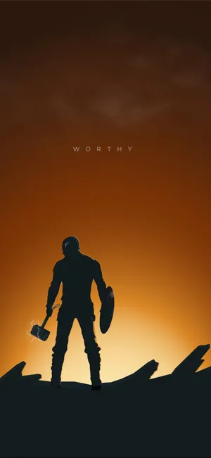 Captain America Worthy Silhouette Art Wallpaper