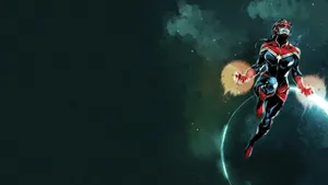 Captain Marvel In Dark Sky Wallpaper