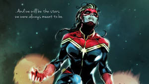 Captain Marvel Inspirational Quote Wallpaper