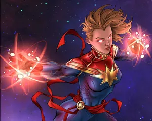 Captain Marvel Power Display Wallpaper