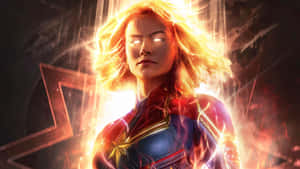 Captain Marvel Power Glow Wallpaper