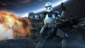 Captain Rex Shooting Blaster Pistol Wallpaper