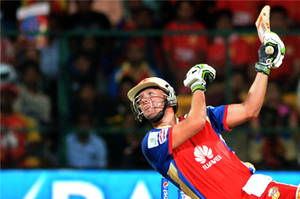 Caption: 'ab De Villiers Of Rcb In Action During Ipl 2014' Wallpaper
