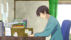 Caption: Adorable Cat And Male Character Enjoying A Quiet Moment In