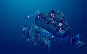 Caption: Advanced Cloud Storage Concept In 3d Illustration Wallpaper
