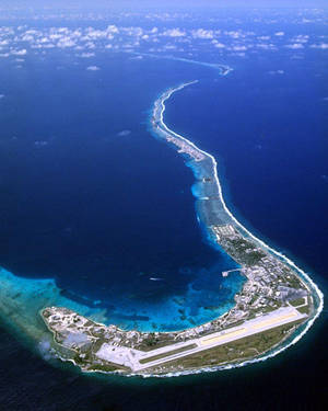 Caption: Aerial View Of Kwajalein Atoll, Marshall Islands Wallpaper