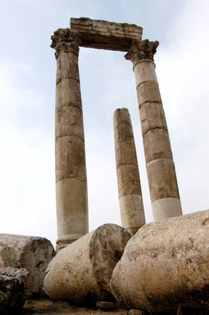 Caption: Ancient Roman Columns In Jordan Wallpaper