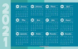 Caption: Blue Calendar 2021 For Desktop Wallpaper