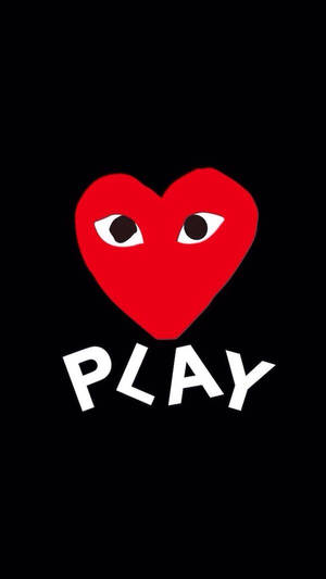 Caption: Cdg Play Heart Fashion Logo Wallpaper