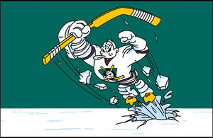 Caption: Celebrating Pride - Wild Wing, Anaheim Ducks Mascot Wallpaper