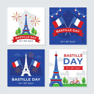 Caption: Celebratory Bastille Day Fireworks Display In Paris Wallpaper