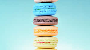 Caption: Colorful And Tasty Macaron Desserts In High Definition Wallpaper