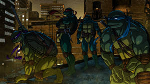 Caption: Colourful Comic-style Art Of A Ninja Turtle Wallpaper