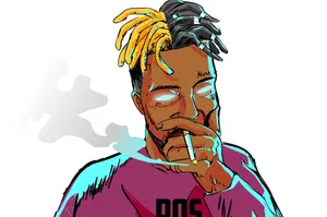 Caption: Commemorating A Legend: Xxxtentacion In Blue Wallpaper