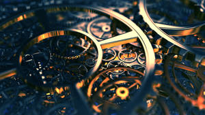 Caption: Distinctive Engineering Machine Clock Wheels In High Definition Wallpaper