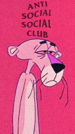 Caption: Distinctive Pink Panther Graphic On Anti Social Social Club Merchandise Wallpaper