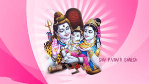 Caption: Divine Aura - Shiv Parivar In Harmony Wallpaper