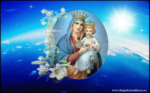 Caption: Divine Image Of The Blessed Virgin Mary Wallpaper