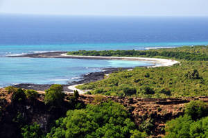 Caption: Dziani Boundouni Lake, Comoros - Bird's Eye View Wallpaper