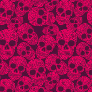 Caption: Edgy Aesthetic Pink Skull Wallpaper Wallpaper