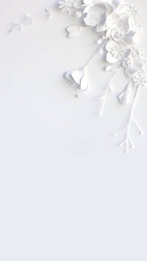 Caption: Elegance In Simplicity: White Flower Design For Iphone Wallpaper