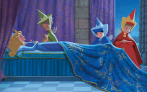 Caption: Enchanting Princess Aurora And Prince Phillip In Sleeping Beauty Wallpaper