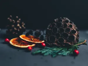 Caption: Enchanting Rustic Christmas Table Setting Wallpaper