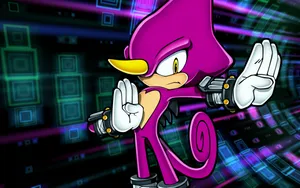 Caption: Espio The Chameleon In Action Wallpaper