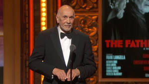 Caption: Frank Langella Delivering Acceptance Speech At An Awards Ceremony Wallpaper