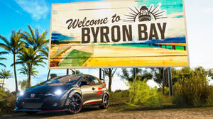 Caption: Iconic Byron Bay Sign Capture In Forza Horizon Gaming World Wallpaper