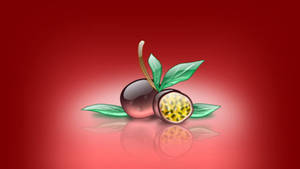 Caption: Igniting Passion - A Vibrantly Sliced Passion Fruit Wallpaper