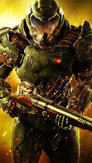 Caption: Impressive Doom Game Background For Phone Wallpaper