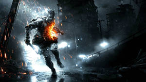 Caption: Intense Action In Live Gaming - Soldier On The Run Wallpaper