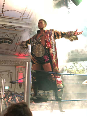 Caption: Kazuchika Okada Displaying His Wrestling Prowess At A Melbourne City Wrestling Event Wallpaper