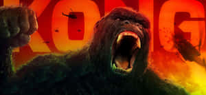 Caption: King Kong Roaring: The Mighty Protector Of Skull Island Wallpaper