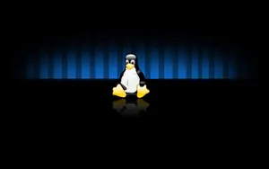 Caption: Linux Tux Penguins On Official Black Background Wallpaper