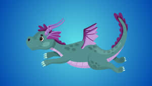 Caption: Majestic Blue Dragon Soaring In The Sky Wallpaper