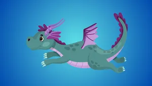 Caption: Majestic Blue Dragon Soaring In The Sky Wallpaper