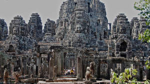 Caption: Majestic Ruins Of Angkor Wat Wallpaper