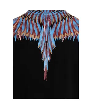 Caption: Marcelo Burlon's Unforgettable Signature Black Wings Shirt Wallpaper