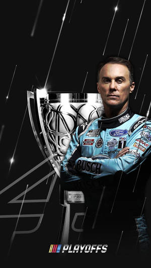 Caption: Nascar Champion Kevin Harvick Holding Silver Trophy Wallpaper