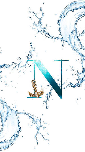 Caption: Nautical Letter N With Sea Anchor Wallpaper
