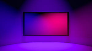 Caption: Neon Lit Television With Empty Screen Wallpaper