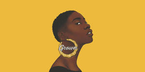 Caption: Radiant Black Girl In Artistic Portrait Wallpaper