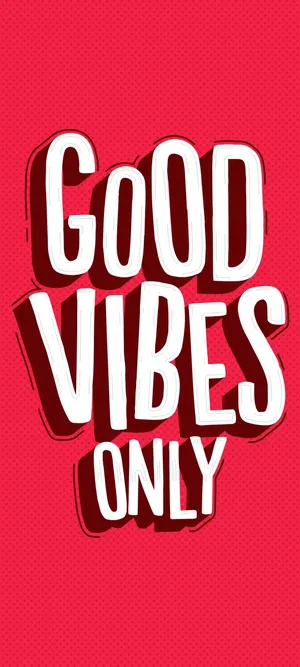 Caption: Radiate Positivity - Good Vibe Red Typographic Art Wallpaper