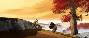 Caption: Shifu And Kung Fu Panda In A Moment Of Respect Wallpaper