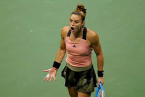 Caption: Shocked Reaction Of Tennis Star Maria Sakkari Wallpaper