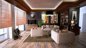 Caption: Sophisticated Elegance In A Modern Living Room Wallpaper